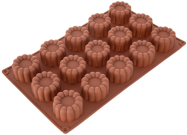 Baking Mould ORION Flower mould 15 brown silicone ...