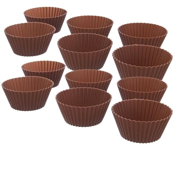 Baking Mould Orion Silicone Cake Mould Muffins 12 pcs Brown Screen
