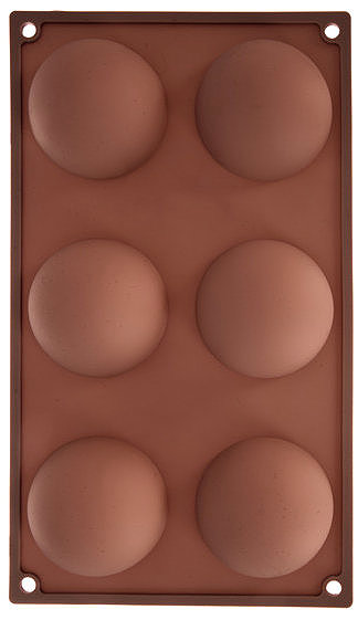 Baking Mould ORION Hemisphere mould 6 brown silicone ...