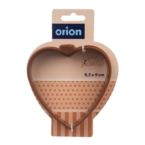 Baking Mould Orion Silicone Pancake Form/Poached Eggs, Heart, Brown Packaging/box
