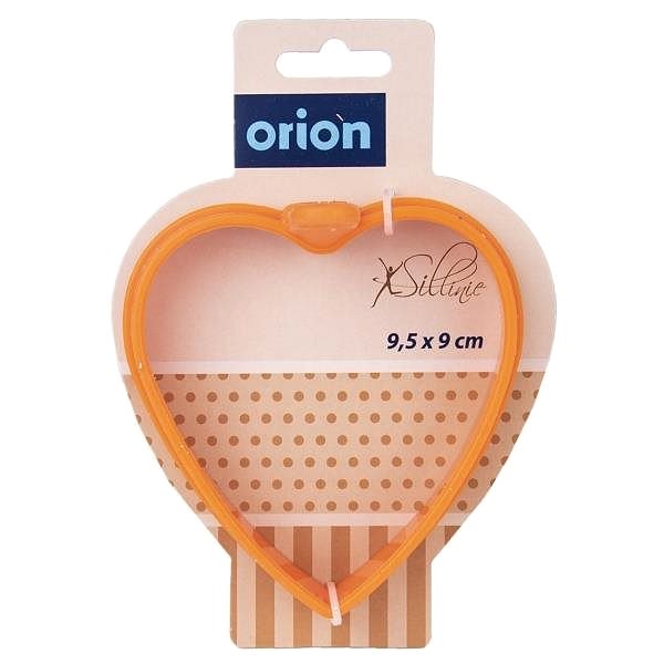 Forma na pečenie Orion Forma silikón na lievance/volské oká Srdce, oranžová Obal/škatuľka