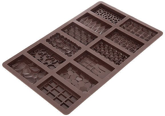 Baking Mould ORION Chocolate table mould 12 brown silicone ...