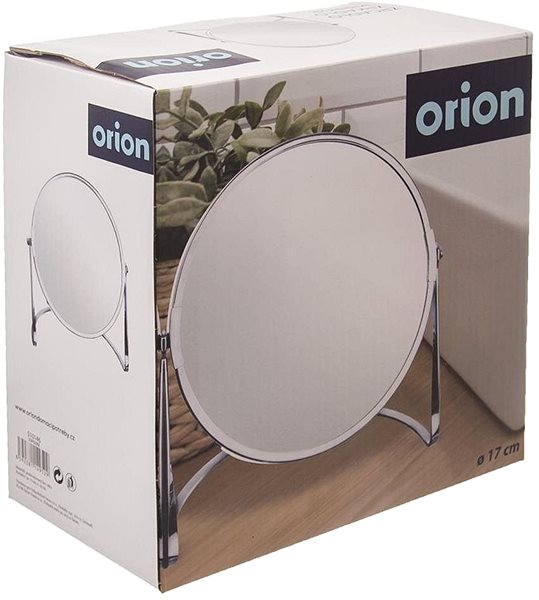 Makeup Mirror ORION DUO Mirror, Chrome, 17cm Diameter, Stand Packaging/box