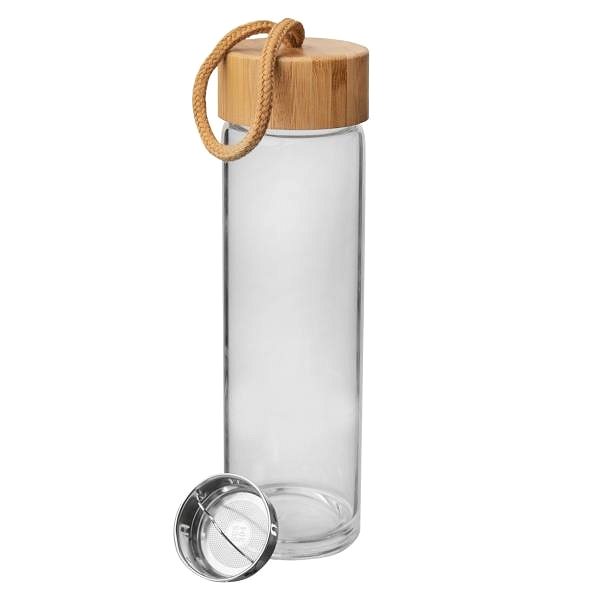 Fľaša na vodu ORION Fľaša sklo/bambus viečko + sitko 0,45 l ...
