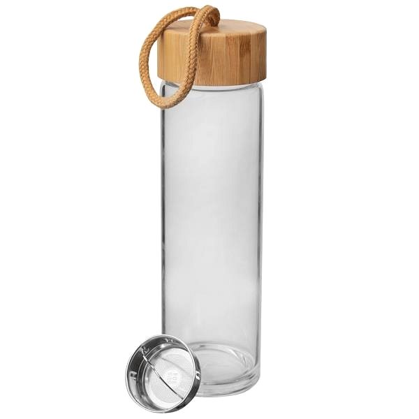 Fľaša na vodu ORION Fľaša sklo/bambus viečko + sitko 0,5 l ...