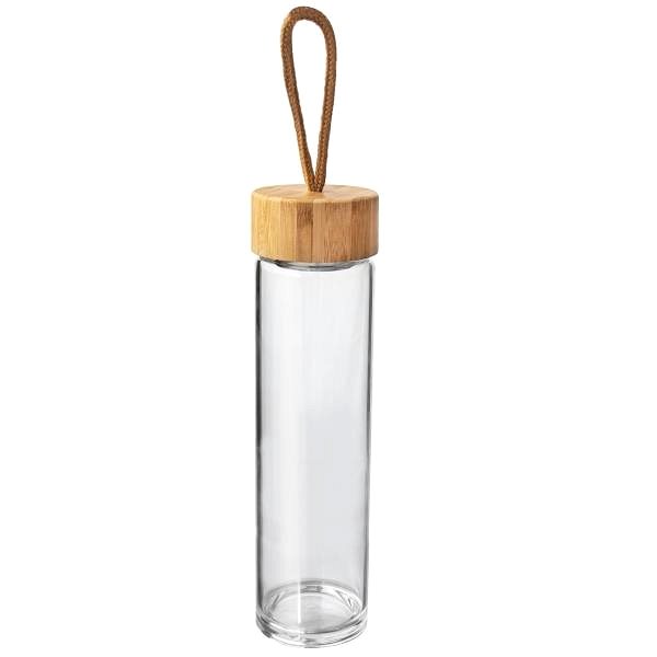 Fľaša na vodu ORION Fľaša sklo/bambus viečko + sitko 0,5 l ...
