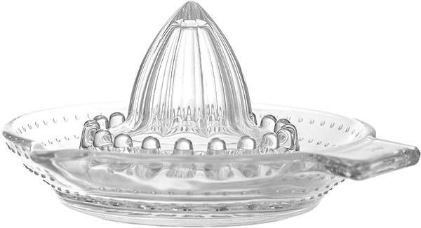 Orion citrus press, glass, dia. 12.5 cm.