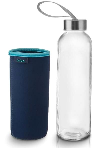 Trinkflasche ORION Flasche Glas/Metallkappe 0,54 l mit Thermohülse ...