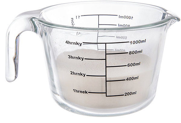 Kitchen measuring spoon ORION Measuring spoon with print 1 l low borosil. Glass .