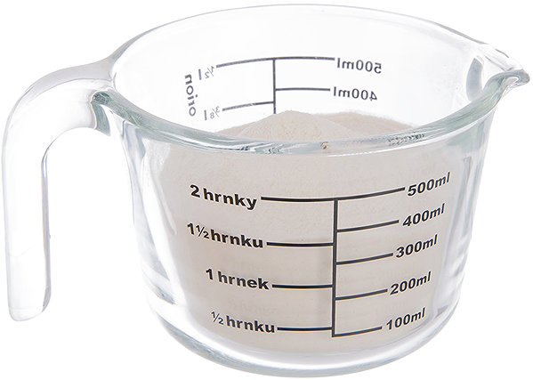 Kitchen measuring spoon ORION Measuring spoon with print 0,5 l borosil. Glass .