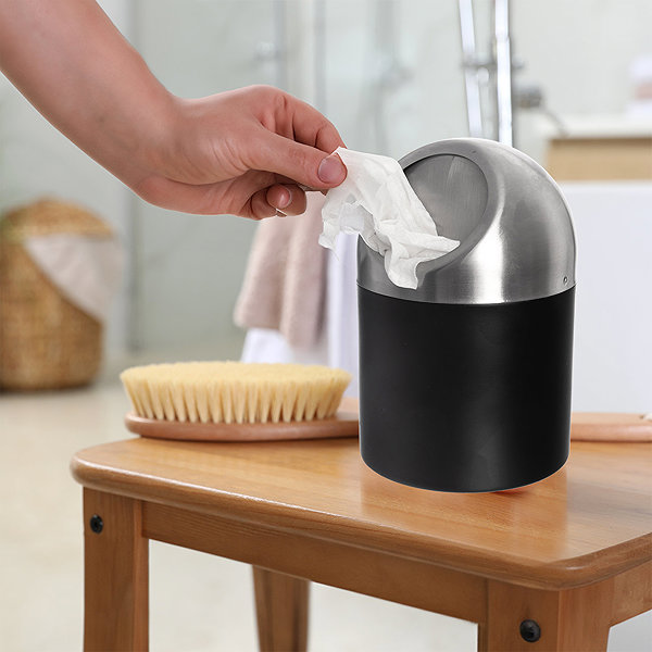 Rubbish Bin Orion Stainless steel basket BLACK 1,2 l ...