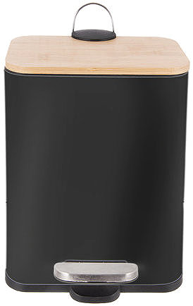Rubbish Bin ORION BLACK Waste basket 5 L with pedal stainless steel/UH + lid ...