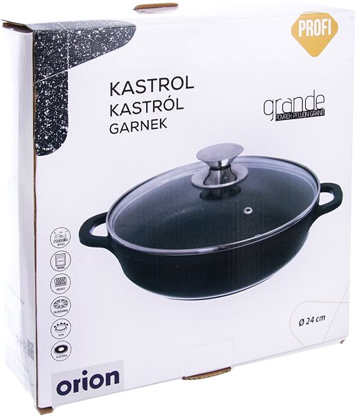 Pot ORION Casserole GRANDE 24cm diameter with glass lid Packaging/box