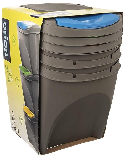 Rubbish Bin ORION SORT 3x21 l GREY Packaging/box