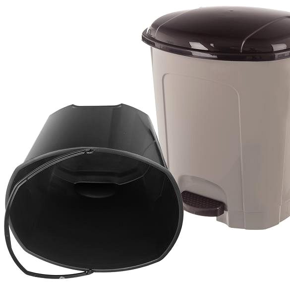 Mülleimer Orion Abfalleimer mit Pedal Kunststoff 11,5 l kaffeebraun Seitlicher Anblick