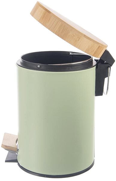 Rubbish Bin ORION Basket with pedal + lid GREENISH 3 l ...
