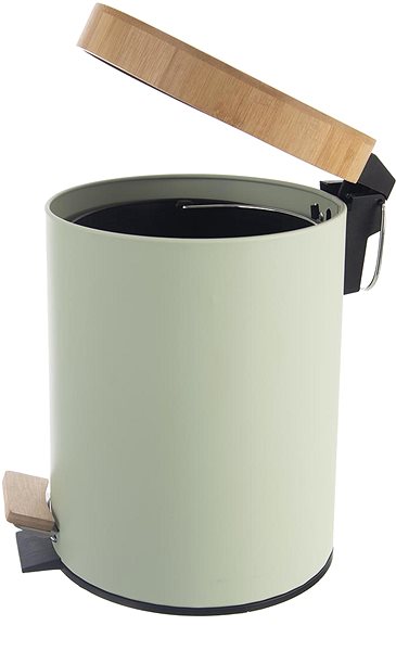 Rubbish Bin ORION Basket with pedal + lid GREENISH 5 l ...