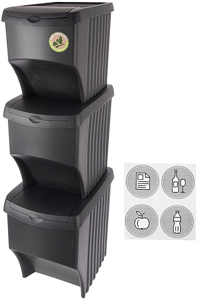Mülleimer ORION Mülleimer 3 × 22 l schwarz UH ...