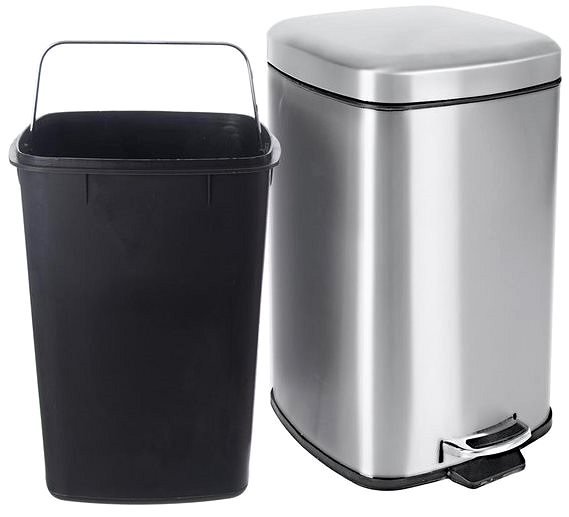 Rubbish Bin Stainless-steel/UH Waste Bin with Pedal 12l H Lateral view