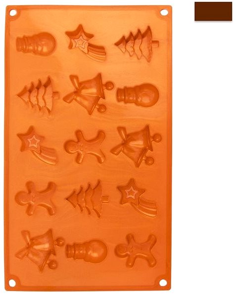 Baking Mould Silicone Mould CHRISTMAS 15 Orange Screen