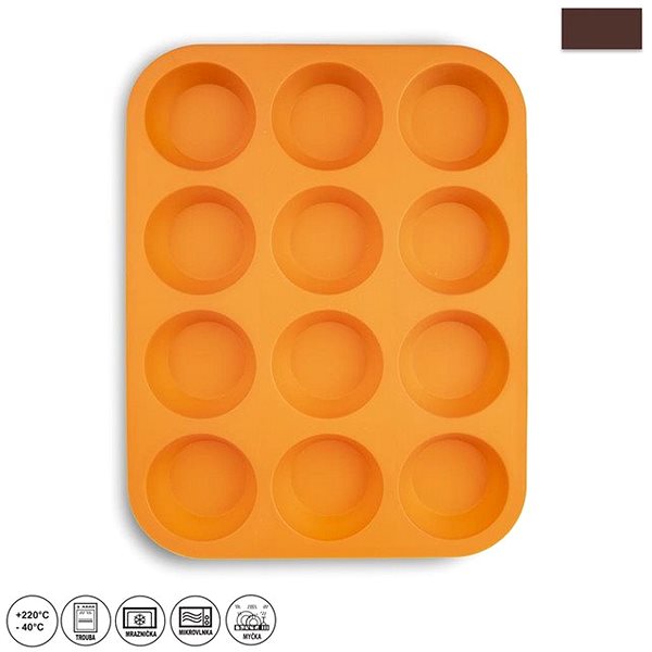 Baking Mould SiliconeMUFFIN PAN 12 ORANGE Features/technology