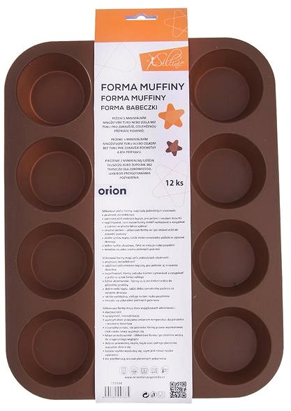 Forma na pečenie Forma silikón MUFFINY 12 oranžová Obal/škatuľka