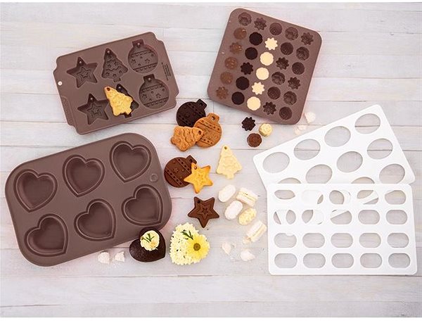Baking Mould Silicone Baking Mould MUFFIN HEARTS 6 Brown Lifestyle