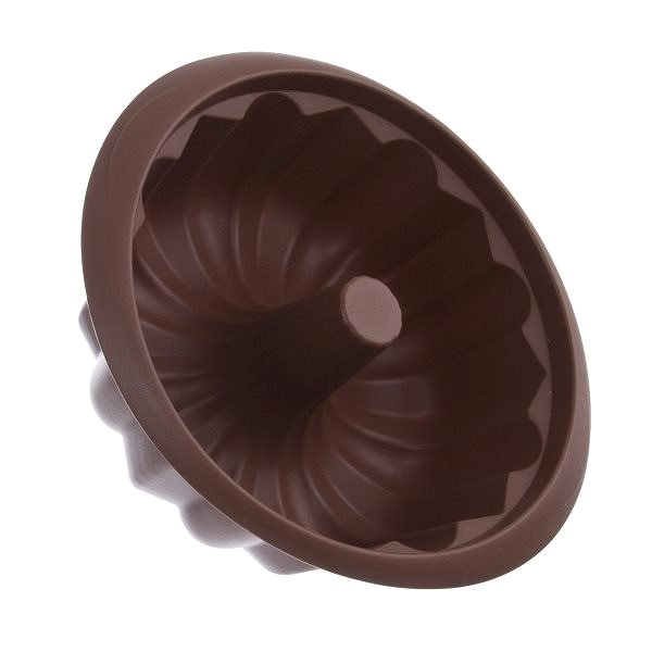 Baking Mould Silicone Bundt Pan, diameter of 26cm BROWN Lateral view