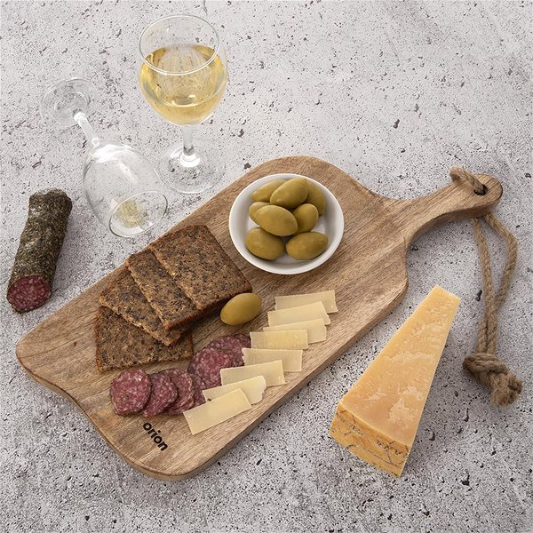 Schneidebrett ORION MANGO Schneidebrett mit Griff 46,5 × 20 cm Holz ...