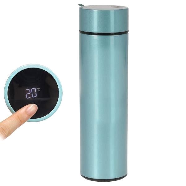 Thermos Orion Stainless-steel Thermos 0,45l with Thermometer, Blue Features/technology
