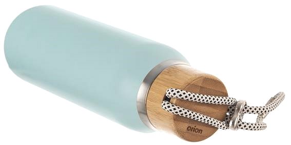 Termosz Orion Thermo palack, rozsdamentes acél/bambusz VIRÁG 0,6 l világoskék ...