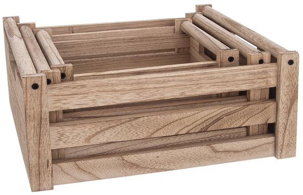 Úložný box Bednička drevo dekorácia A NATURAL 31 × 21 × 14 cm ...