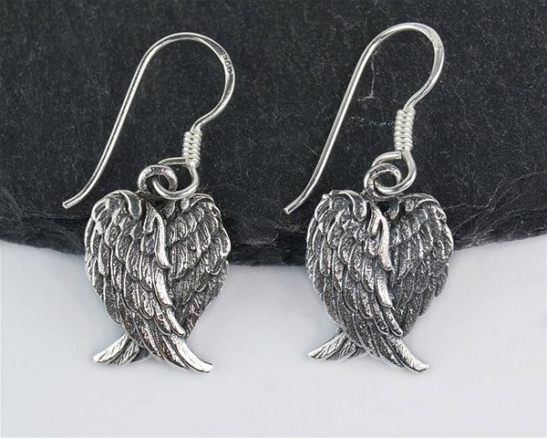 Oriental silver drop earrings Wings.