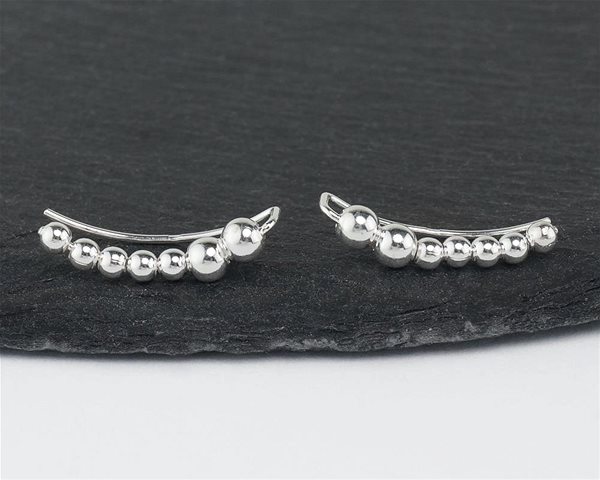 Oriental silver minimalist ball earrings.