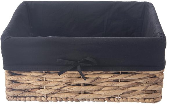 Košík na pečivo ORION Košík 36 × 26 × 16,5 cm čierny, vodný hyacint + textil ...