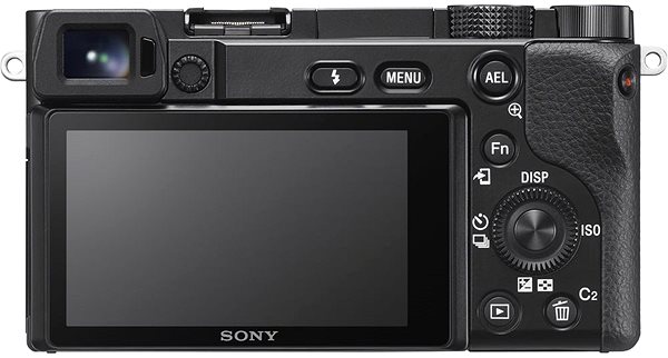 Digitalkamera Sony Alpha A6100 schwarz + E PZ 16–50 mm f/3,5–5,6 OSS Rückseite