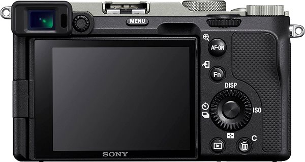 Digitalkamera Sony Alpha A7C - Silbernes Kameragehäuse Rückseite