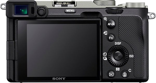 Digitálny fotoaparát Sony Alpha A7C strieborný + Grip GP-VPT2BT + Mikrofón ECM-W2BT Zadná strana
