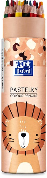 Színes ceruza Oxford Kids - oroszlános tubusban, 24 + 2 szín ...