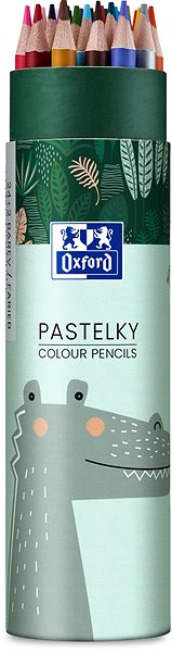 Színes ceruza Oxford Kids - krokodilos tubusban, 24 + 2 szín ...