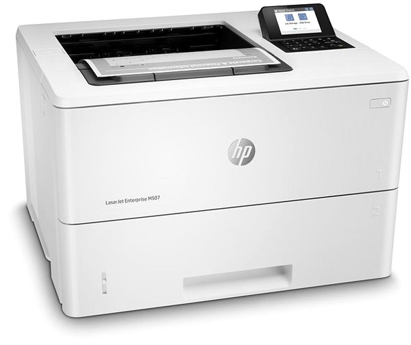 Laserdrucker HP LaserJet Enterprise M507dn Seitlicher Anblick
