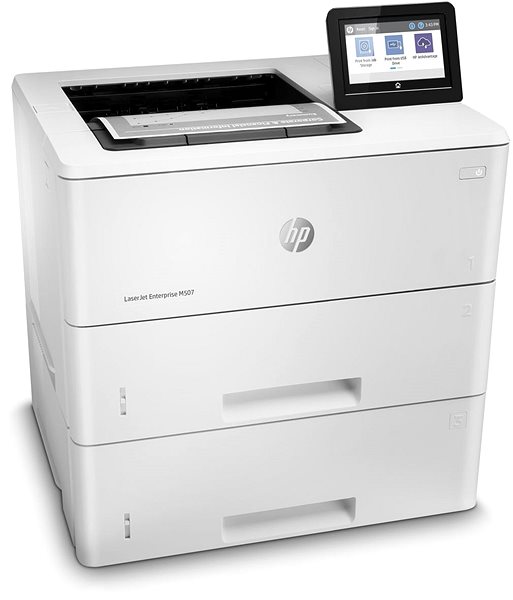 Laserdrucker HP LaserJet Enterprise M507x Seitlicher Anblick