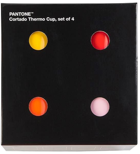 Termohrnček PANTONE Hrnček Cortado set, oranžová, červená, žltá, ružová Obal/škatuľka