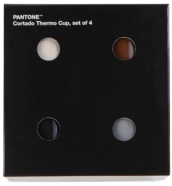 Thermal Mug PANTONE Mug Cortado Set - Light, Dark Gray, Brown, Black Packaging/box