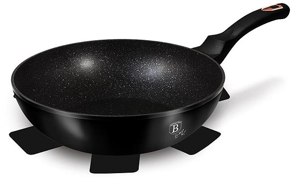 Wok Pan BERLINGERHAUS Wok with marble surface 30 cm Black Rose Collection ...