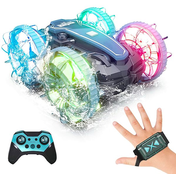Tecnock Amphibious Remote Control RC Car, Blue.