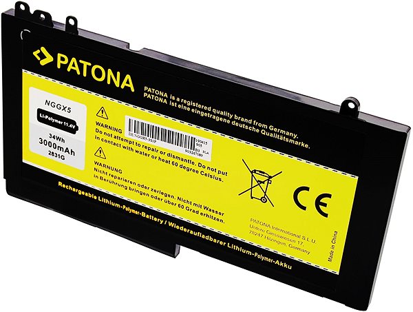 Batéria do notebooku PATONA pre Dell Latitude E5270/E5470/E5570 3000 mAh Li-lon 11,4 V ...