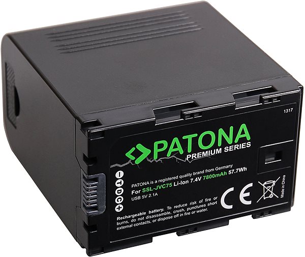 Kamera akkumulátor PATON az SSL-JVC50/JVC75 7800mAh Li-Ion Premium készülékhez ...