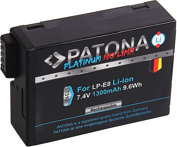 Kamera-Akku PATONA für Canon LP-E8 / LP-E8 + 1300 mAh Li-Ion Platinum ...