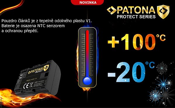 Fényképezőgép akkumulátor PATONA a GoPro Hero 5/6/7/8 akciókamerához 1250mAh Li-Ion Protect ...